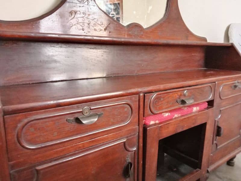 Sheesham Wood Dressing Table With Stool 4