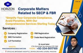Sales Tax, Income Tax Return, Tax Consultant, FBR, Tax Filer, NTN,SECP