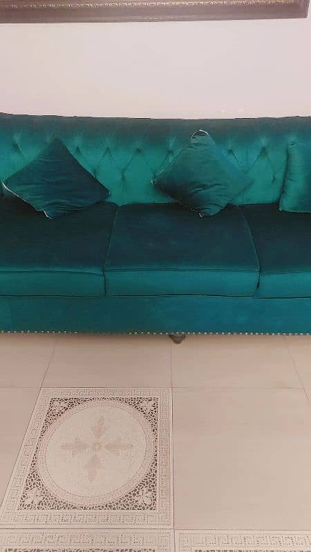 5 seater emerald green sofa set 3