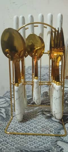 gold plated cutlery set