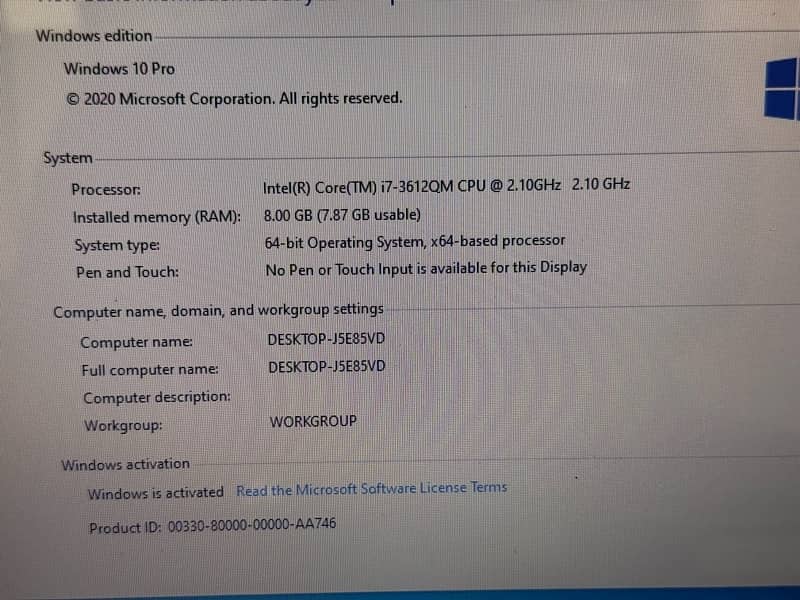 i7 intel w10 3