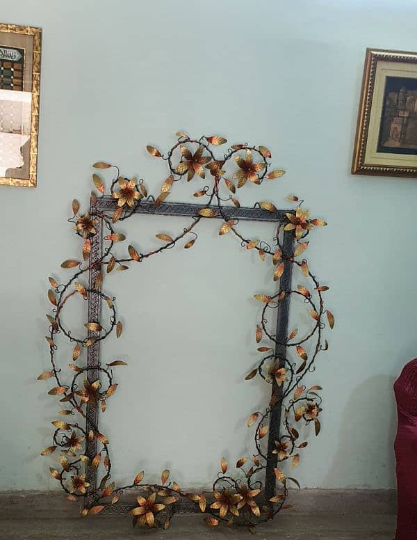 wrought iron wall mirror frame( large size 5.4feet by 4.3 feet) 0