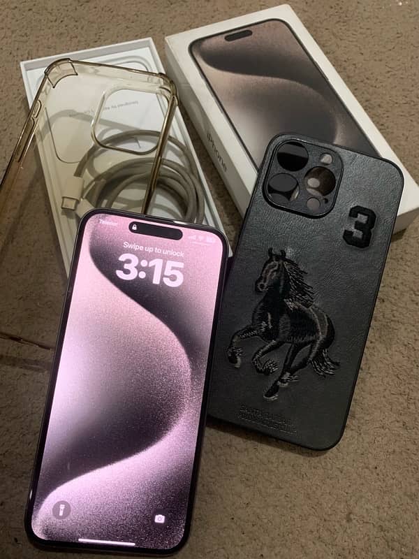 iPhone 15 pro max natural titanium 256 Gb foctry unlock 8