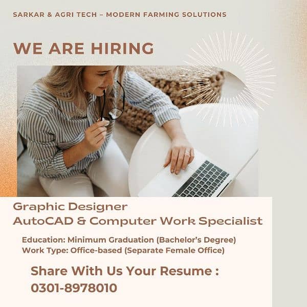 Graphic Designer - AutoCad Computer Specialist -Jobs -Female Staff 0