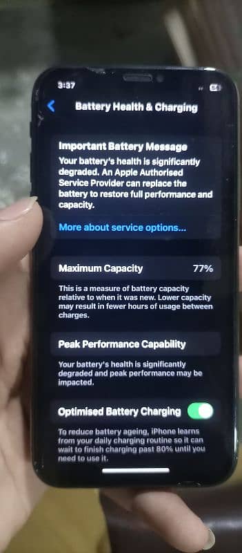 iphone x bypass 256gb glass break battery health 77 0
