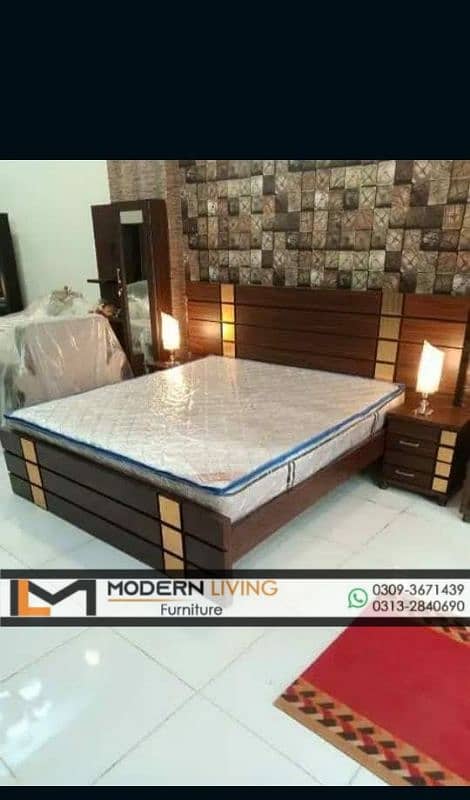 Stylish King size bed with 2 side tables best quality 0