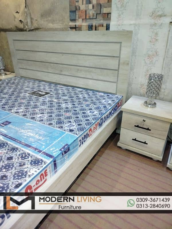 Stylish King size bed with 2 side tables best quality 1