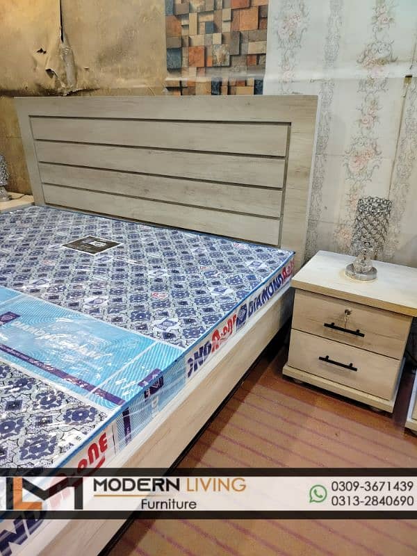 Stylish King size bed with 2 side tables best quality 10