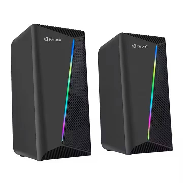 NEW USB 2.0 Wired RGB Computer Speaker Theater Sound System Gaming De 0