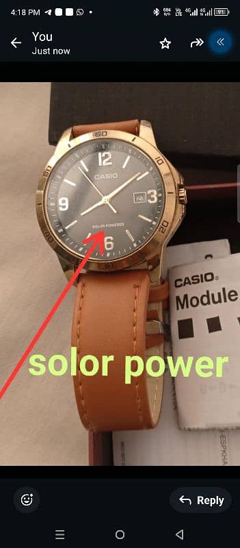 casio . solor power watch . cell dalny aur chabi deny ki zarorat ni. 0