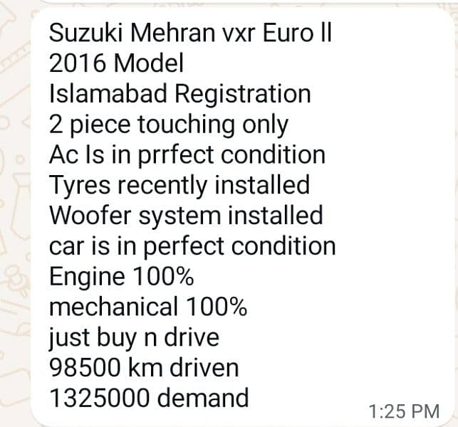 Suzuki Mehran VXR 2016 10