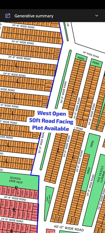 West Open 50ft Road Facing 80 Sq-Yd North Town Residency Phase 1 0
