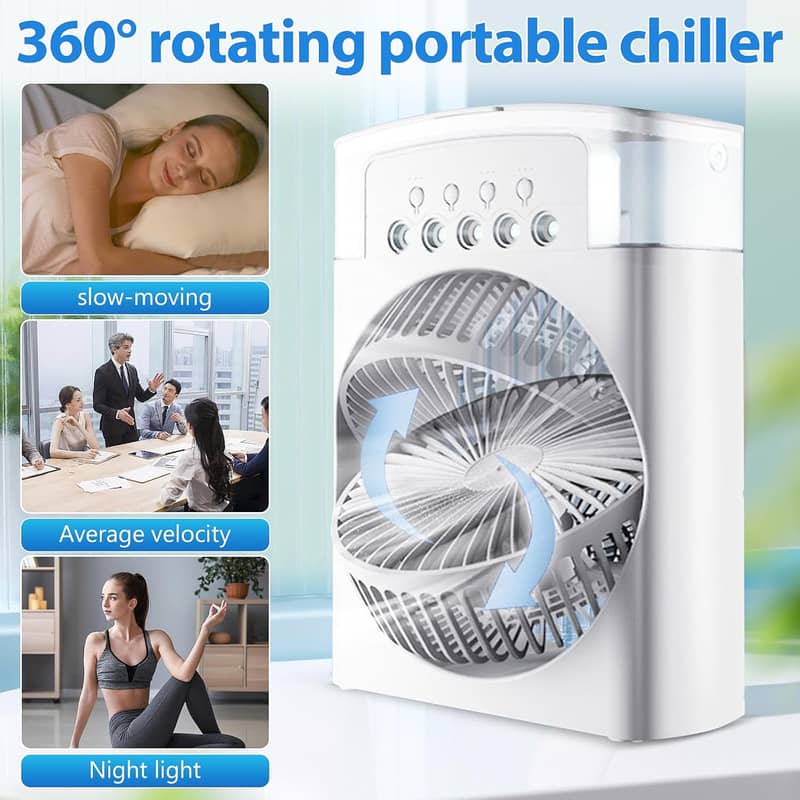 BIG Portable Fan Mini Air Cooler USB Type C Night Light Water Mist Fan 1