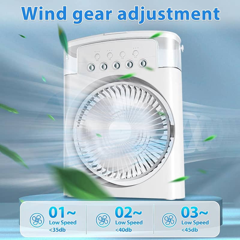 BIG Portable Fan Mini Air Cooler USB Type C Night Light Water Mist Fan 6