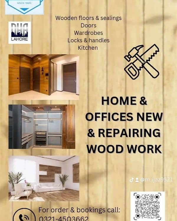 Carpenter services# Wood works# kitchen cabinets# Doors #Locks Fixing. 3