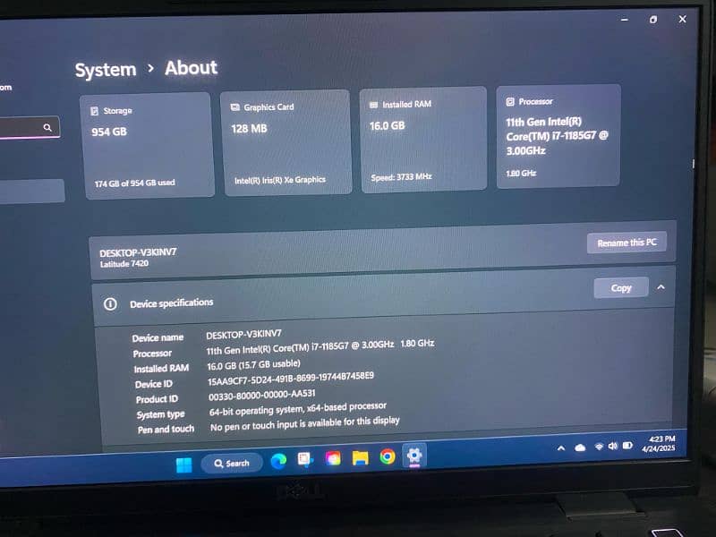 Dell latitude 7420 Laptop for Sale - 1  week used 9