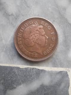 Elizabeth 2 pence 2000