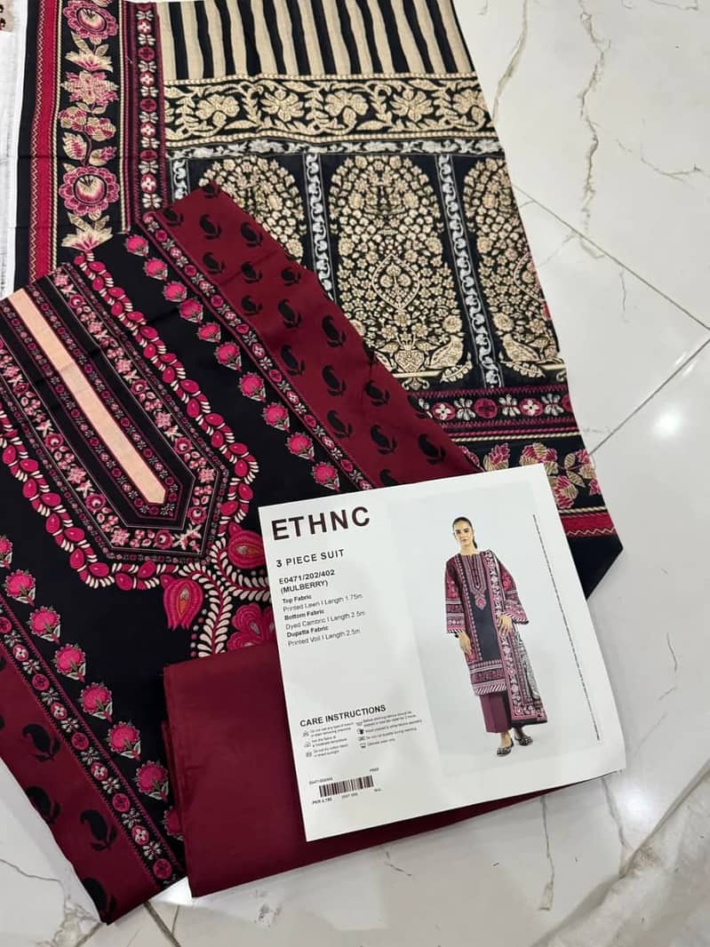 Ethnc 3pc lawn dresses available on huge discount 2
