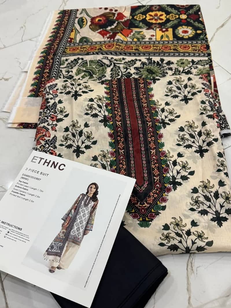 Ethnc 3pc lawn dresses available on huge discount 3