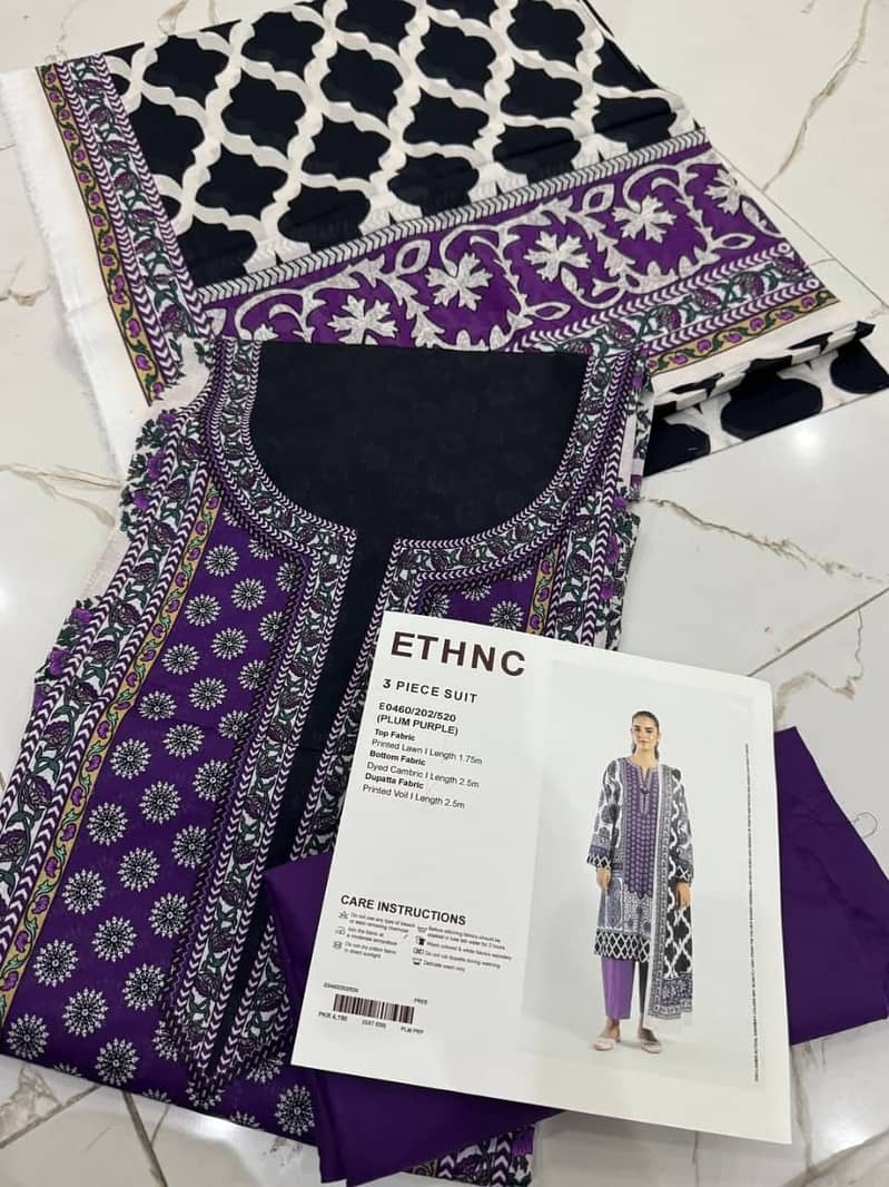 Ethnc 3pc lawn dresses available on huge discount 6