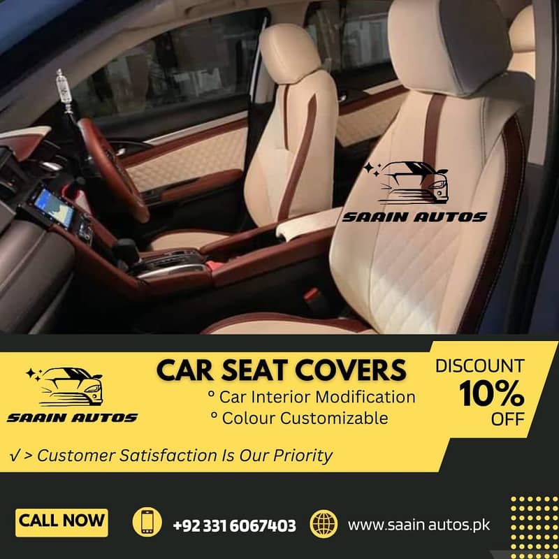 Customize Artificial Leather Car Seats Covers - Skin Fitting Available 13