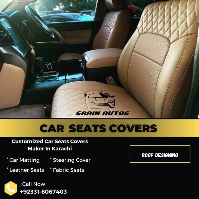 Customize Artificial Leather Car Seats Covers - Skin Fitting Available 14