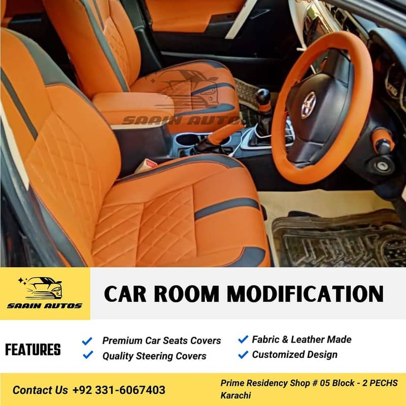 Customize Artificial Leather Car Seats Covers - Skin Fitting Available 15