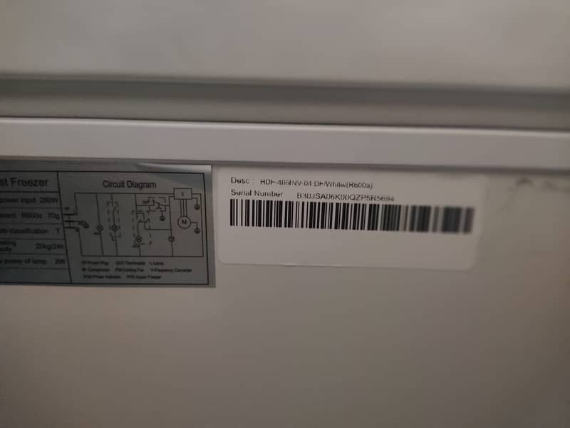 HAIER CHEST  FREEZER MODEL:HDF-409INV4 6