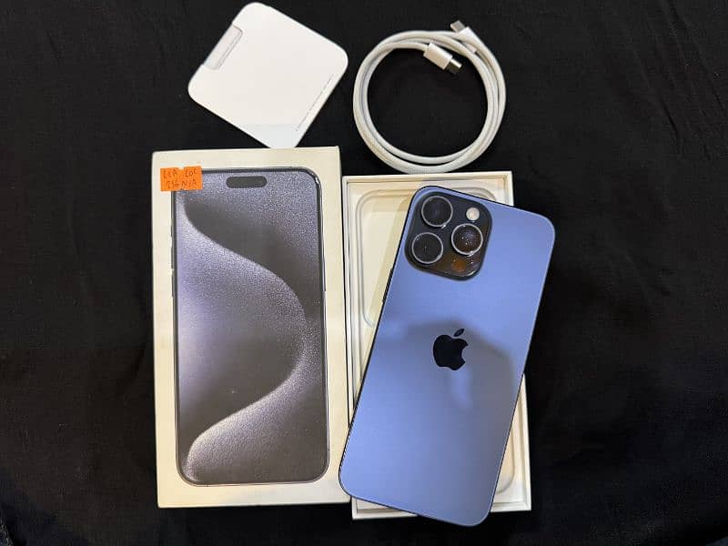 Iphone 15 Pro Max JV Titanium Blue 10/10 with Box and All Accessories 0