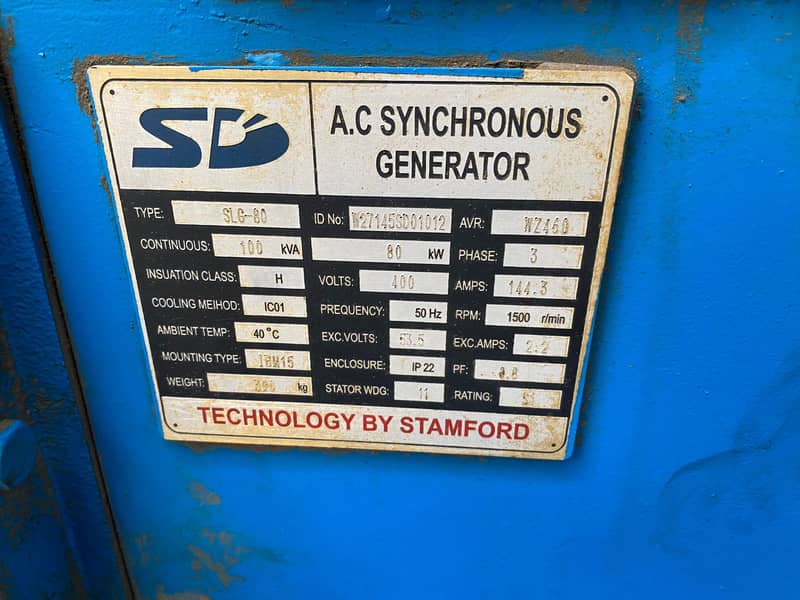 100kVa standby generator 7