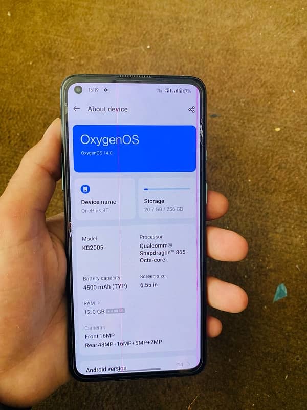 One Plus 8T 5G pta approve 12+256 GB all ok no dot no  shad 8