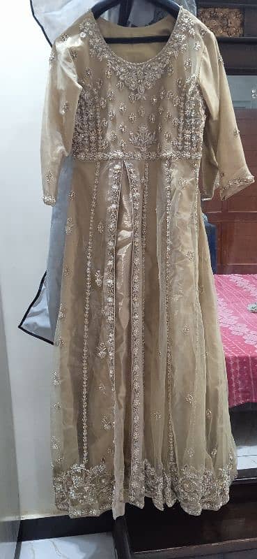 golden elegant maxi with hand work 0