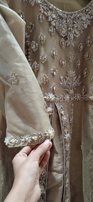 golden elegant maxi with hand work 6