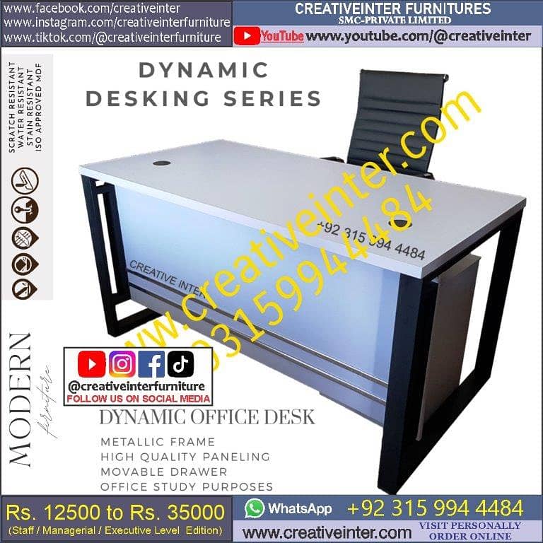 Office Table Modern Desktop Computer Desk Gaming PC Laptop Desk Work 16