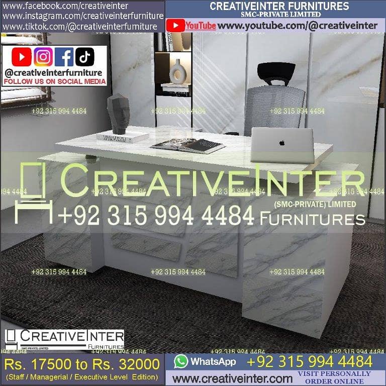 Office Table Modern Desktop Computer Desk Gaming PC Laptop Desk Work 17