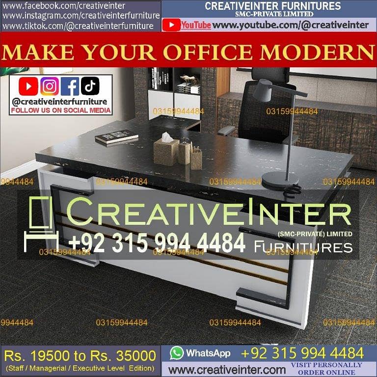 Office Table Modern Desktop Computer Desk Gaming PC Laptop Desk Work 7