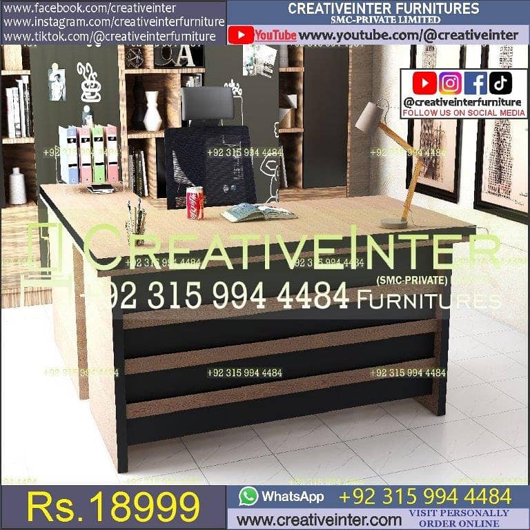 Office Table Modern Desktop Computer Desk Gaming PC Laptop Desk Work 9