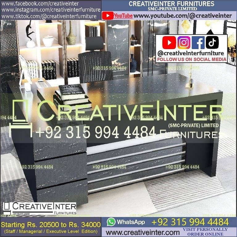 Office Table Modern Desktop Computer Desk Gaming PC Laptop Desk Work 14