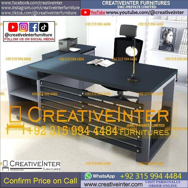 Office Table Modern Desktop Computer Desk Gaming PC Laptop Desk Work 18