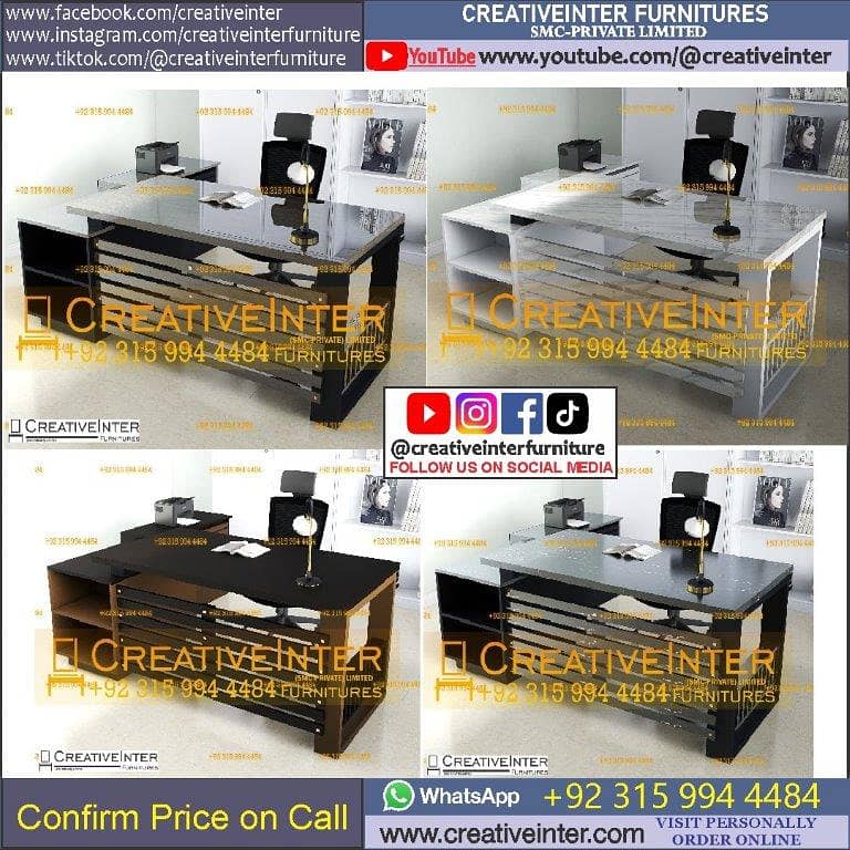 Office Table Modern Desktop Computer Desk Gaming PC Laptop Desk Work 19