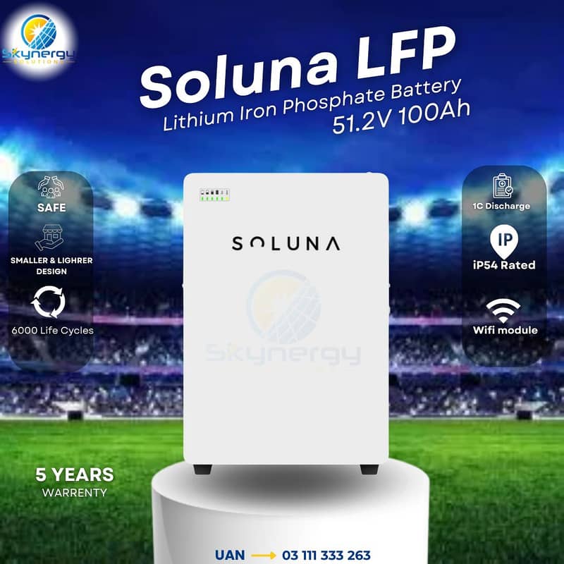Soluna 51.2V Lithium Battery|6000 Cycles|5 Year Warranty|Solar Battery 0