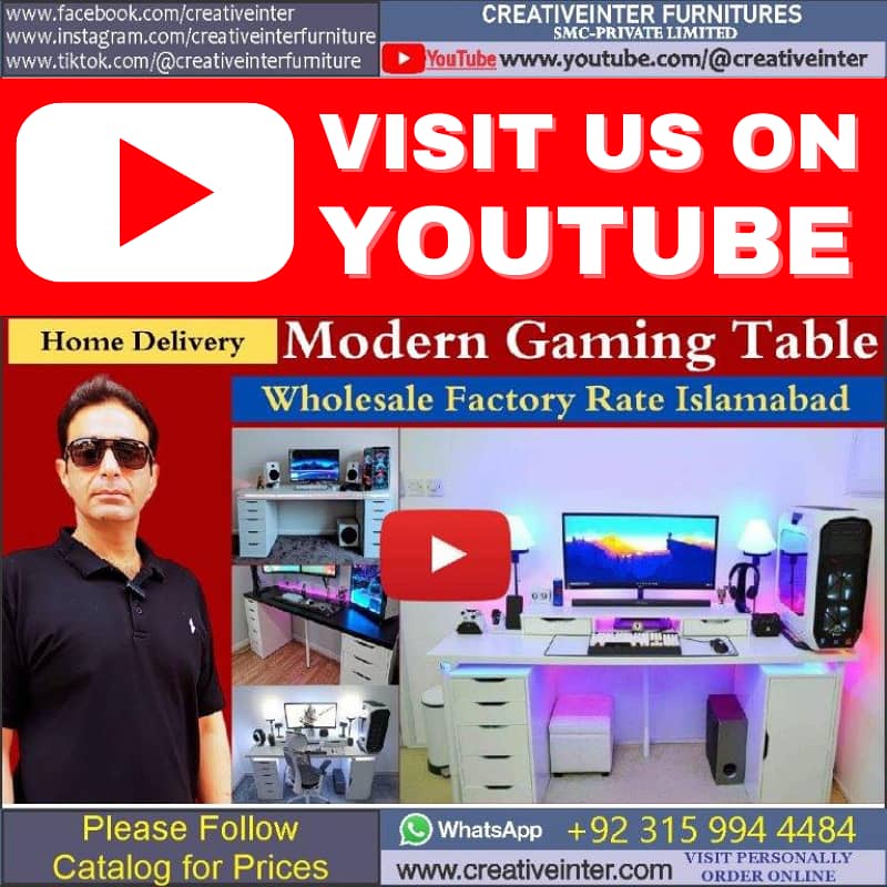 Office Table Modern Desktop Computer Desk Gaming PC Laptop Desk Work 2