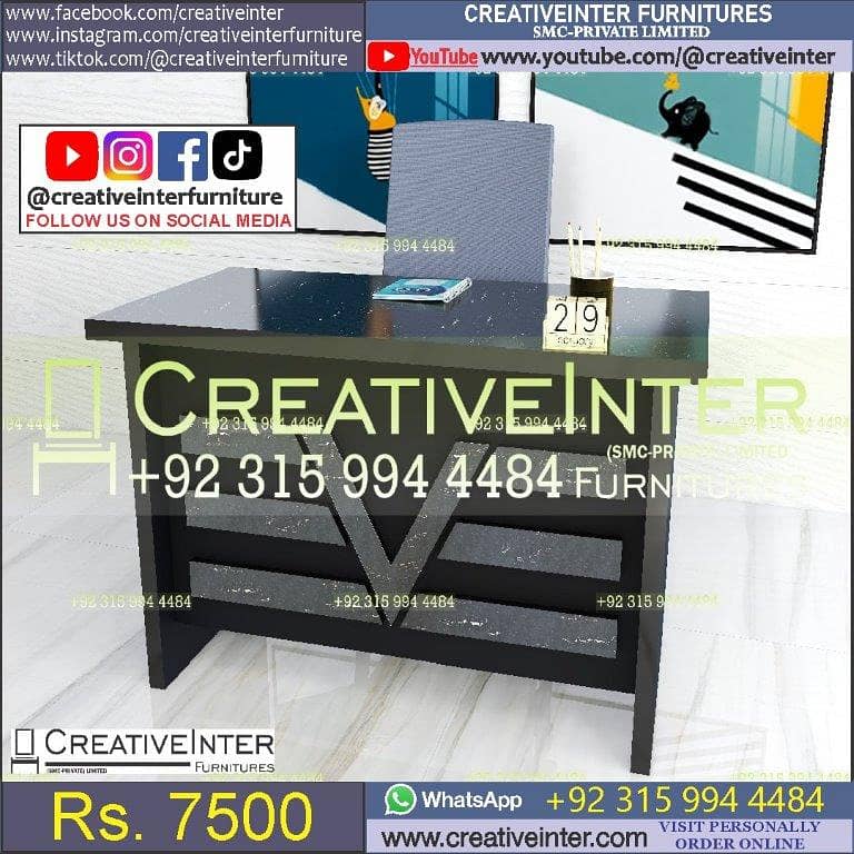 Office Table Modern Desktop Computer Desk Gaming PC Laptop Desk Work 8