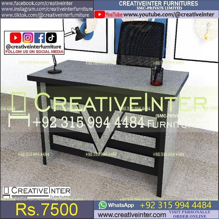 Office Table Modern Desktop Computer Desk Gaming PC Laptop Desk Work 9