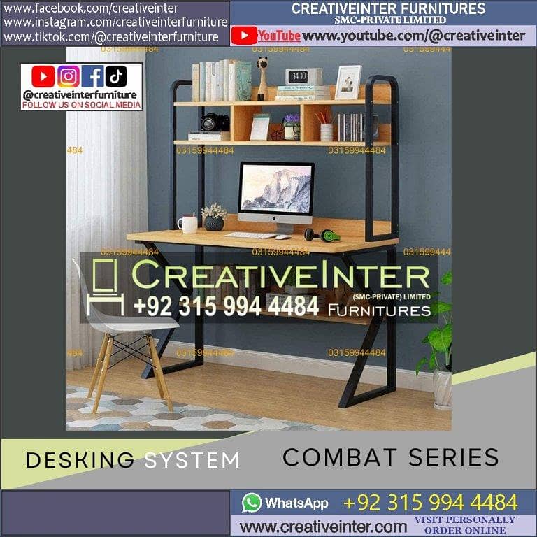 Office Table Modern Desktop Computer Desk Gaming PC Laptop Desk Work 12