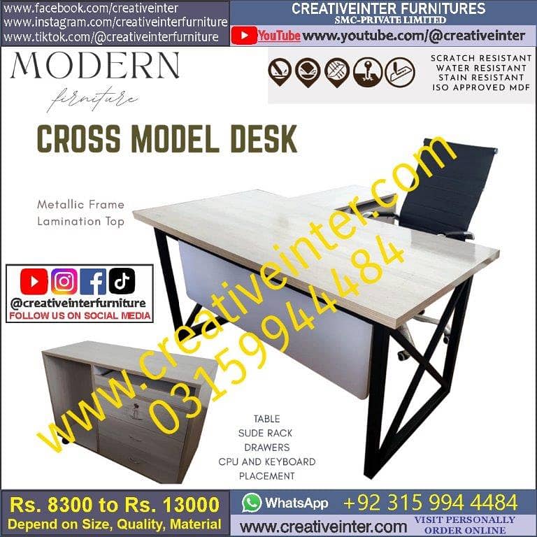 Office Table Modern Desktop Computer Desk Gaming PC Laptop Desk Work 13