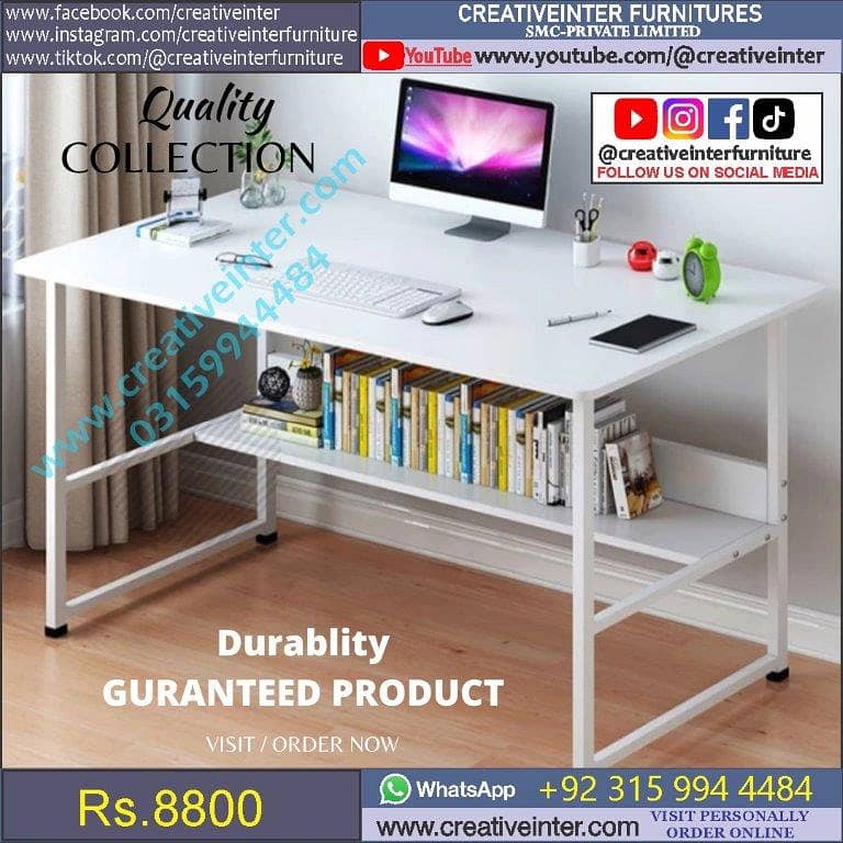 Office Table Modern Desktop Computer Desk Gaming PC Laptop Desk Work 15