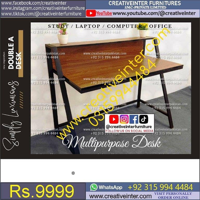 Office Table Modern Desktop Computer Desk Gaming PC Laptop Desk Work 18