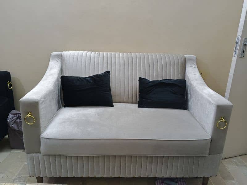 Sofa Set 3+2 Seater Black Gray 0