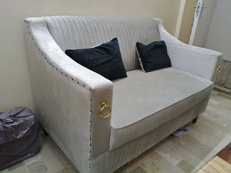 Sofa Set 3+2 Seater Black Gray 1